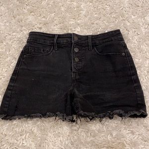 High Rise Black Jean Shorts